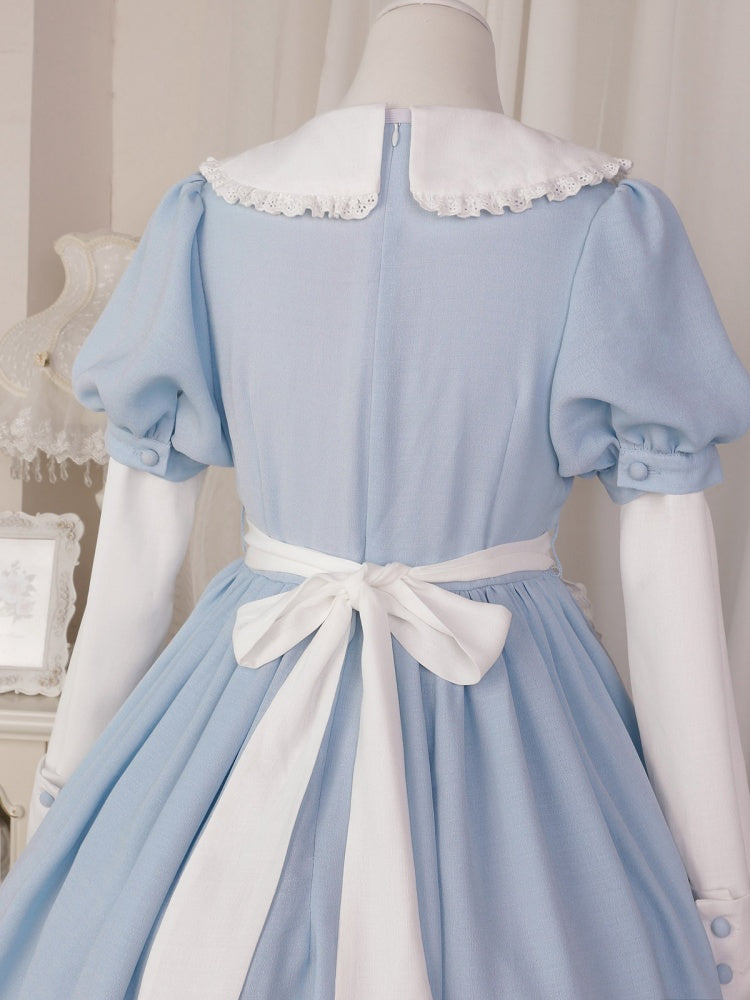 Blue and White Cross Applique Detachbale Sleeves