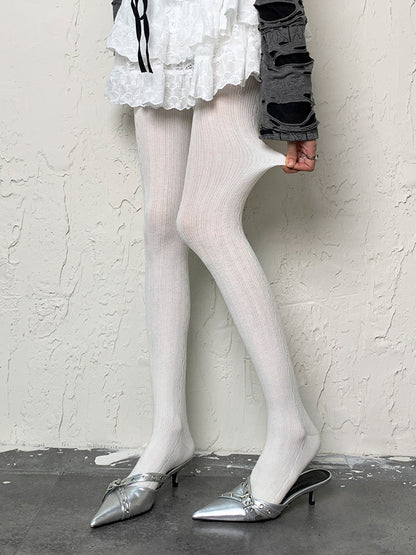 White Gothic Y2K Tights