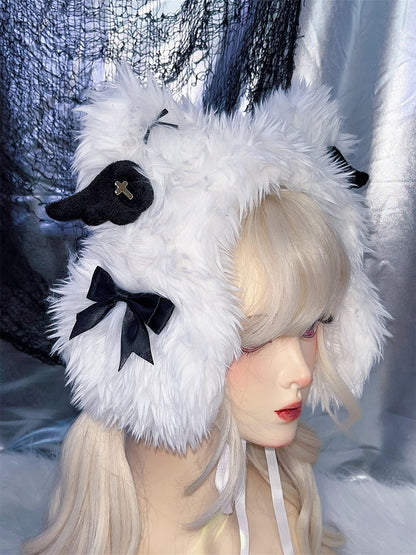 Black/White Bear Ears Design Jirai Kei  Hairband