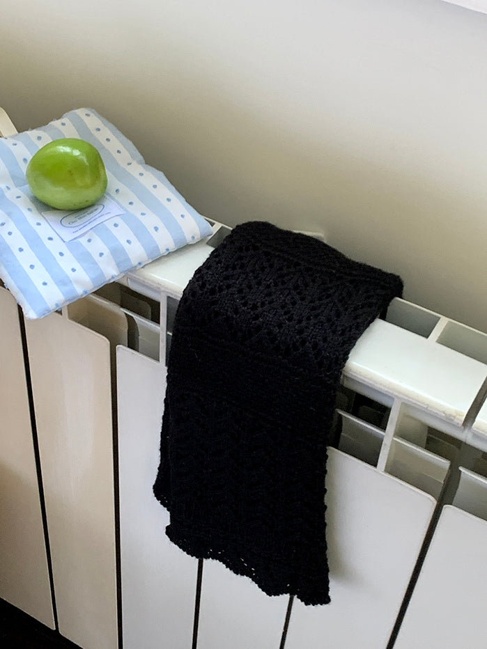 ウォーマーズ ニット ホローアウト グレー/ホワイト/ブラック レッグ