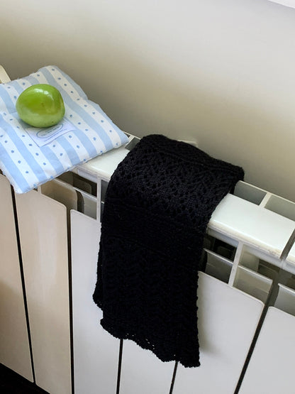 ウォーマーズ ニット ホローアウト グレー/ホワイト/ブラック レッグ