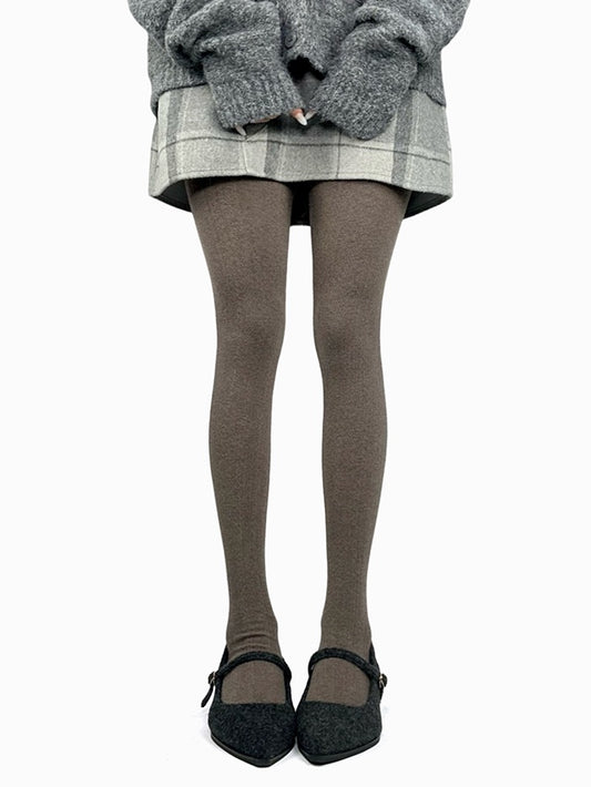Brown/Dark Grey/Light Grey/White Cotton Winter Tights