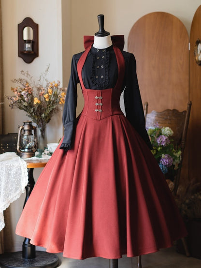Black Elegant Retro Autumn Long Sleeves Shirt