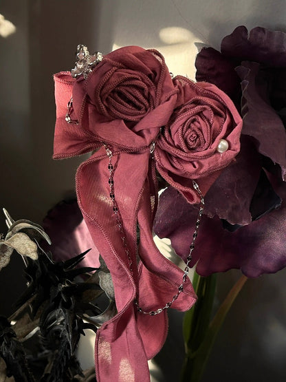 Red/White/Dark Blue/Pink/Purple Gothic Lolita Rosette Brooch