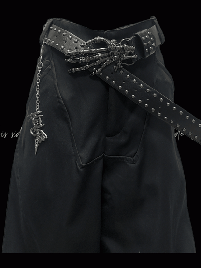 Rock Y2K Wide-leg Pants Free Charm Black Cross Print Punk with
