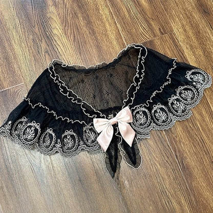 Rosa / Blau / Schwarz / Gold Schal Tulpensaum