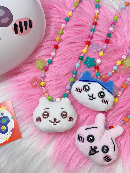 Dreamy Cartoon Pendant Beaded Necklace