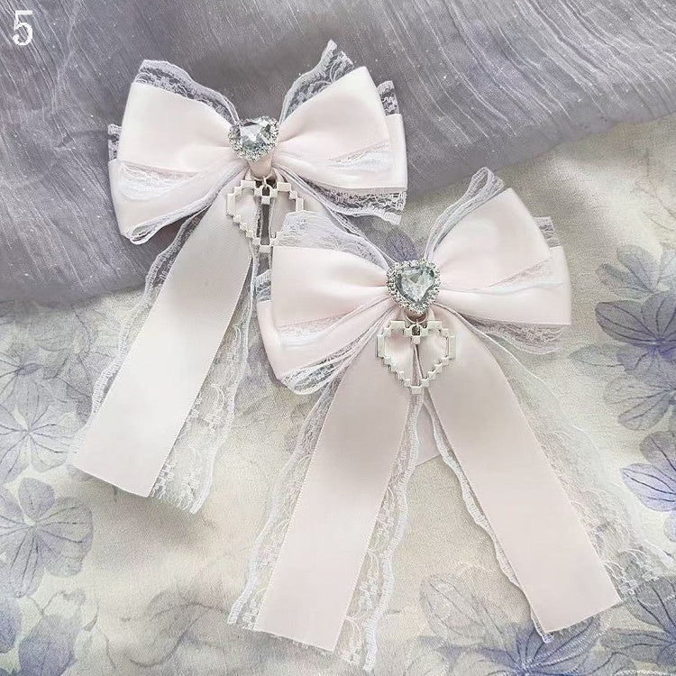 Heart Decorated 15 Hairclips Options Bowknot