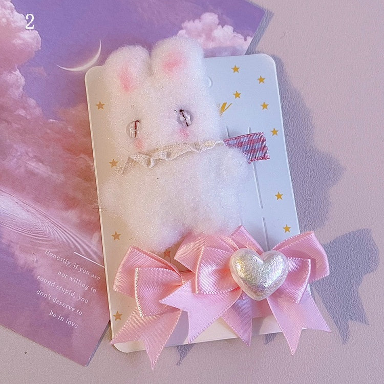 Bear Options 3 Hairclips Design Details Bowknot