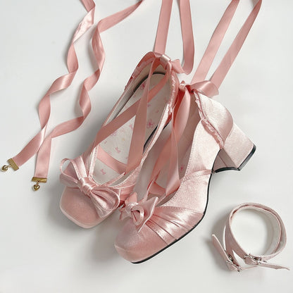Ankle Mary Pink Straps at Elegant Top Janes Buckle With Detachable Dual Bow