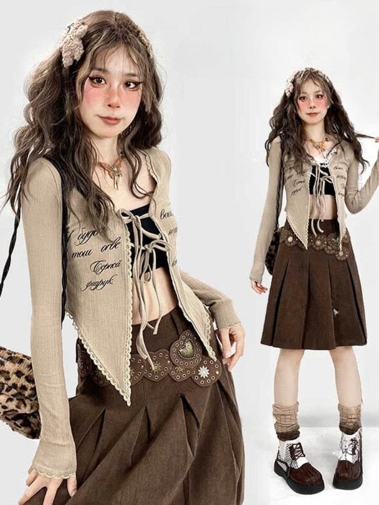 Millard Fashion Brown Wasteland Punk Heart-Shaped Studded Waist Belt