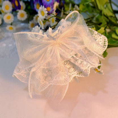 Black/White Gothic Lolita Bow Lace Wrist Cuffs