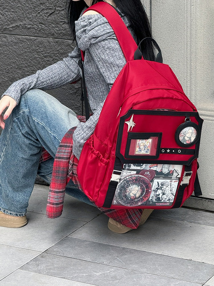 ブラック＆レッドスターの大容量イタバックパック