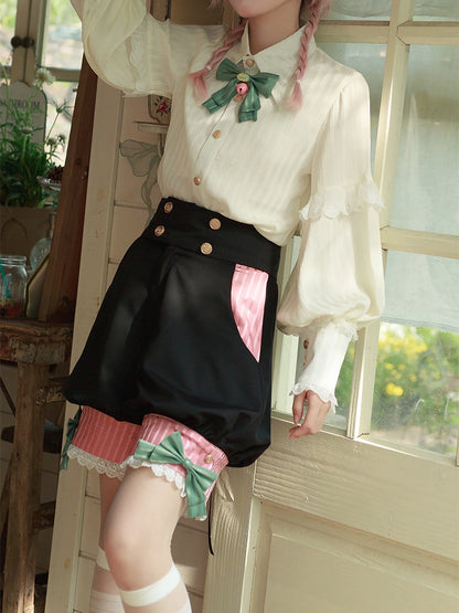 + Zirkusweste und schwarz-rosa Lolita-Blazer mit Kragen-Vibes Ouji