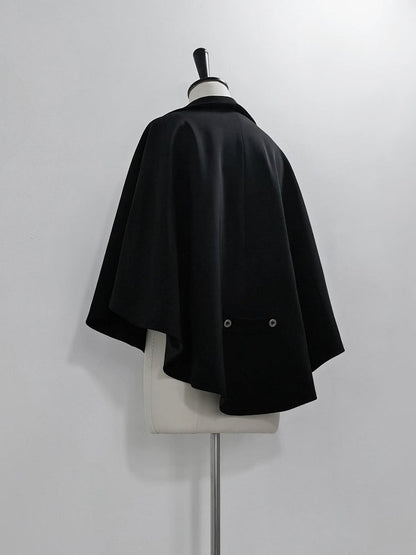 Fashion Ouji Hem Lolita Black Cape High-low