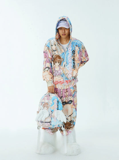 Angel Wings with Backpack Colorful Cartoon Print PU