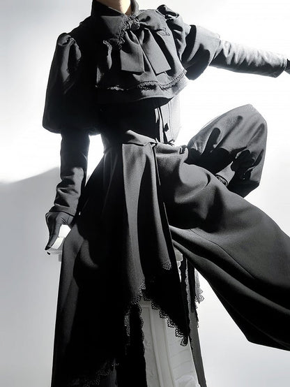 Pants with Train Lace-Trimmed (Ankle-Length) Removable Lantern