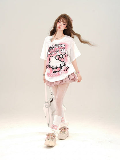 Bowknot Bubble with Pink Details Skirt