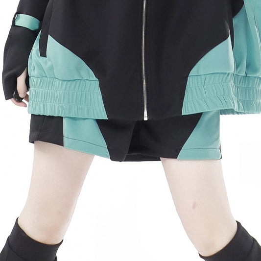 Short de sport Jirai Kei noir et vert