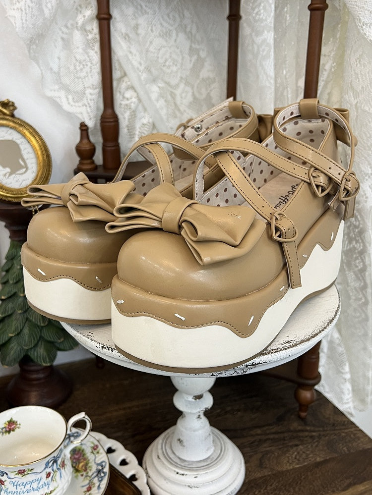 Platforms Light Brown Crisscross Toe Design Sweet - Round