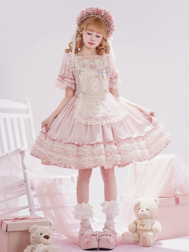 Apron Dressing Embroidery Creamy Table
