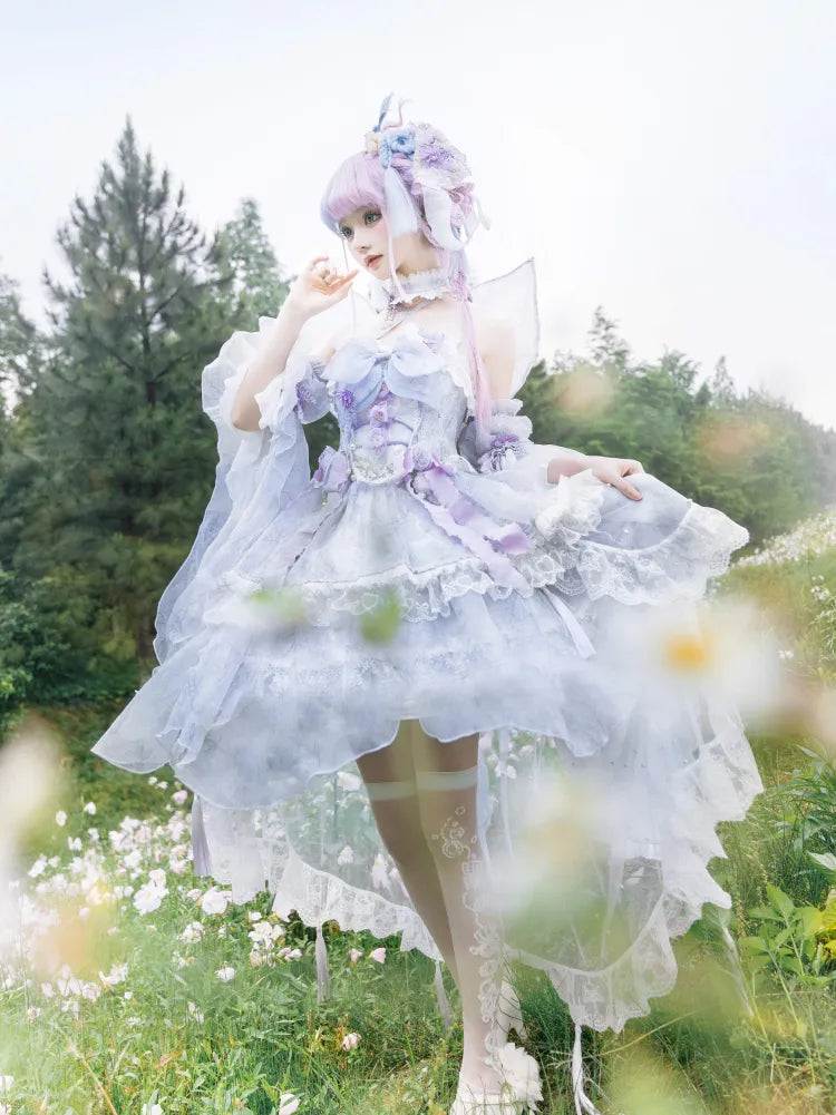 Dress Fairy Set Design Purple Butterfly JSK Princess Lolita Floral Full