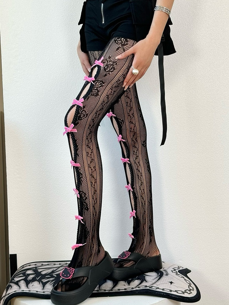 Design Y2K Options Tights Color Cut-out Bowknot 4 Details