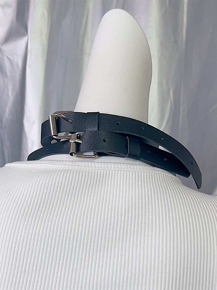 Design Schwarzer Punk Choker Spinnennetzförmige Nieten