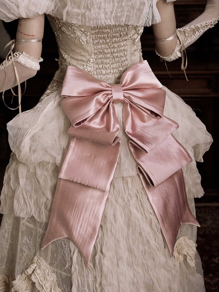 Big Vintage Train Detachable with Cream Bow Pink