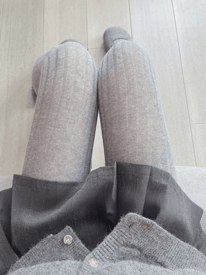 White/Grey Striped Tights