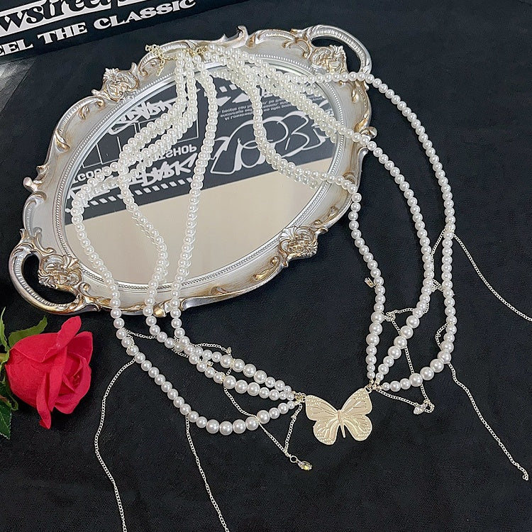 Butterfly White Waist Chain Decorated Beaded
