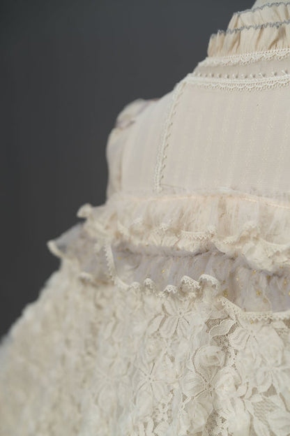 Beige Floral Embroidery Shawl