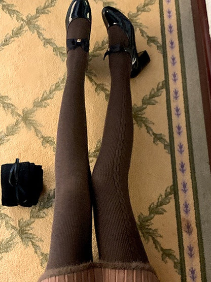 Ribbed Side Winter Tights