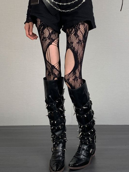 Y2K Color Options Hollow-out Design Cut-out 4 Details Tights