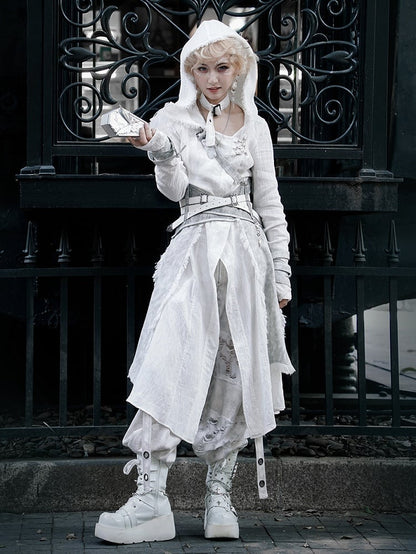 One-Shoulder with Gray Corset Ouji Lolita Strap Tailed Belt Detachable