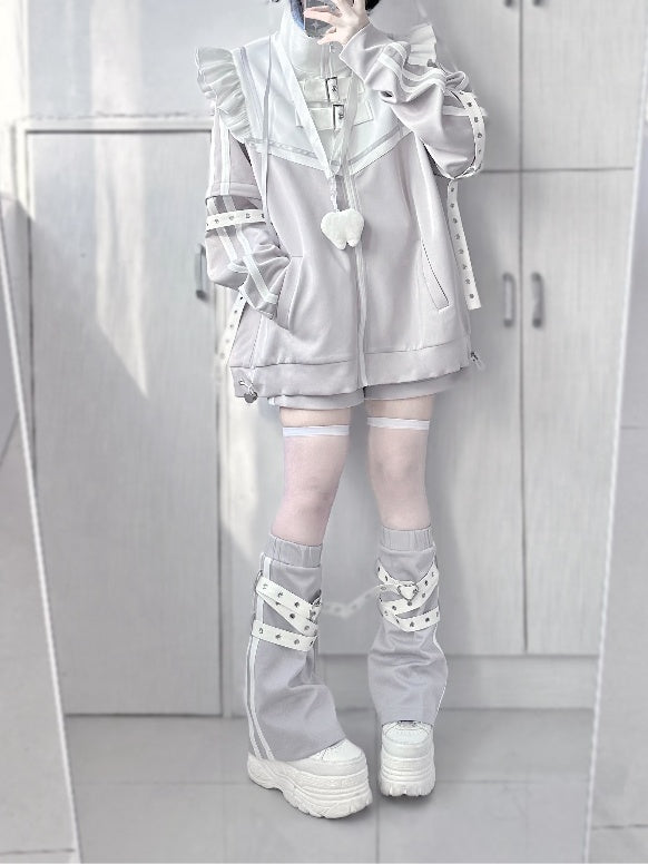Elastic Shorts Kei Gray Waist Jirai