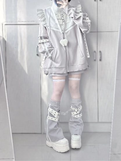 Elastic Shorts Kei Gray Waist Jirai