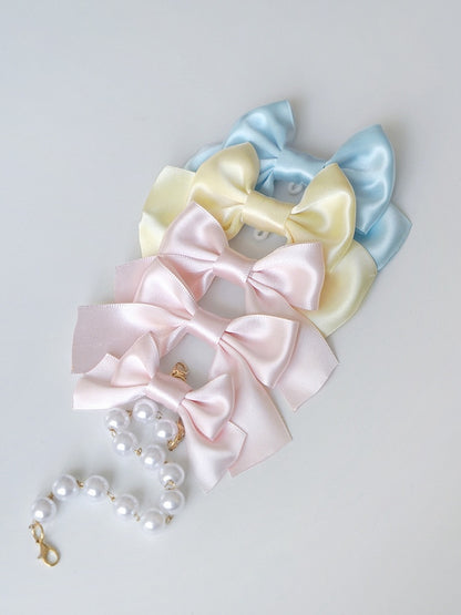 White / Black / Pink / Blue / Red / Yellow Bowknot Brooch