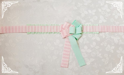 Pattern Choker Plaid Bowknot and Stripes