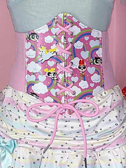 Corset Girls Powerpuff Pink/Blue PU Y2K