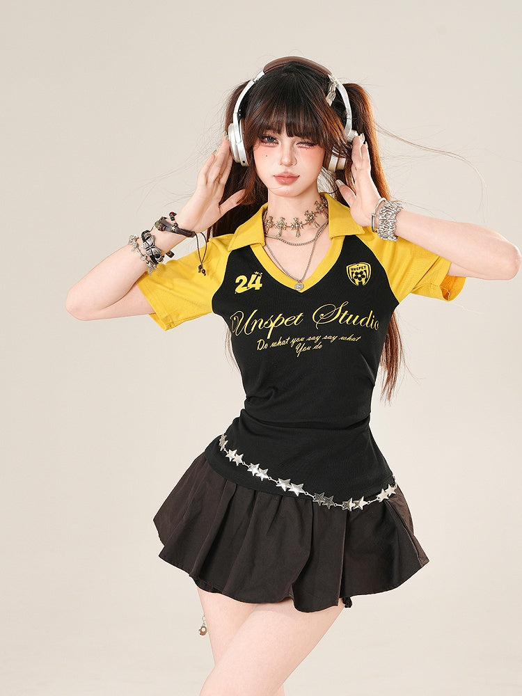 Black Elastic Waist Mini Bubble Skirt
