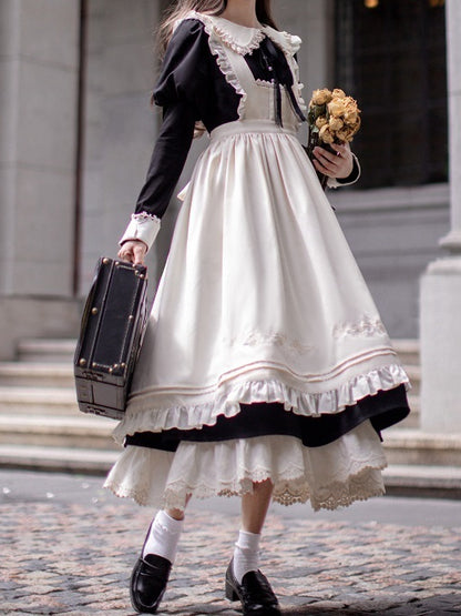 Floral Apron Version Short/Long Embroidery White