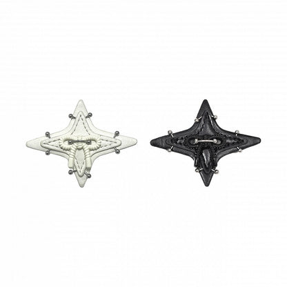 Barrette à cheveux punk en forme d'étoile noire et blanche