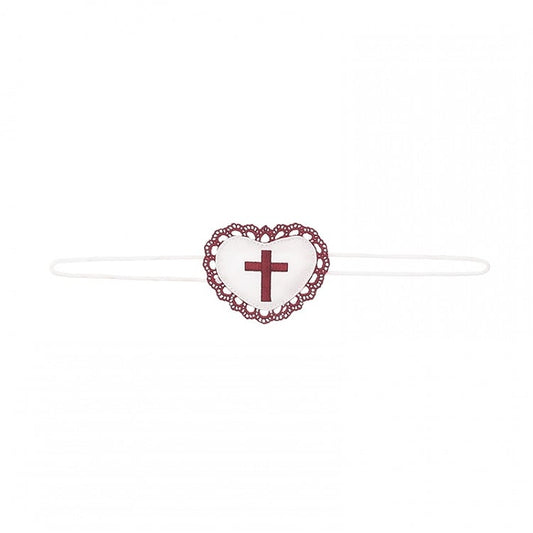 with and White Cross Eye Embroidery Heart-Shaped Mask Trim Lace Red