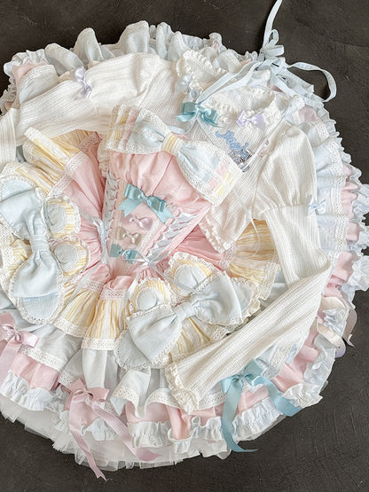 Robe rose et bleue Sweet Princess à volants bouffants et à volants superposés