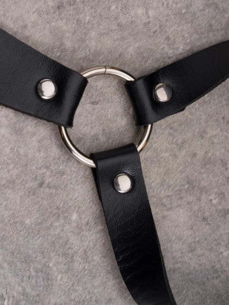 Verziertes PU-Halsband mit Applikationen und Nieten, Gothic-Krawatte, schwarzes Skelett