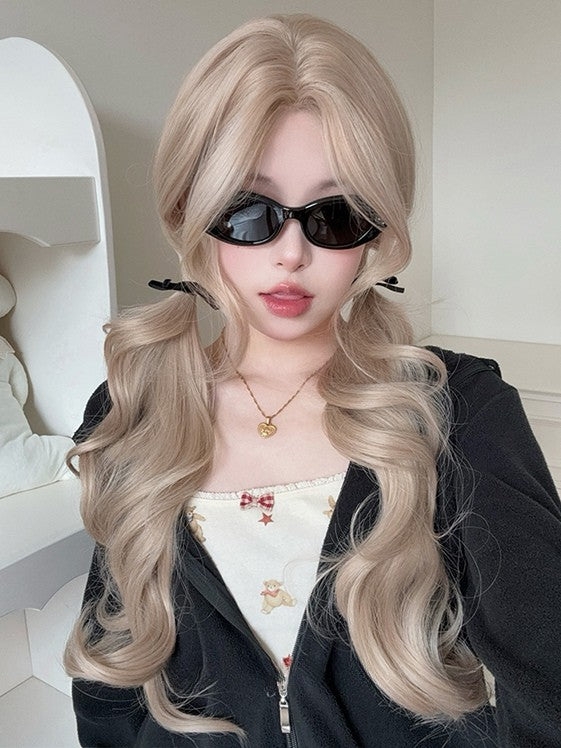 Bangs With Wavy Wig Curtain Blonde 75CM Length