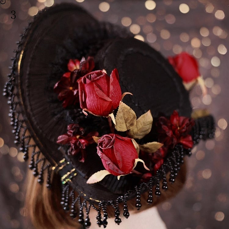 Trim Gothic 11 Floral Lace Hat Beaded Elegant Options Design Charm
