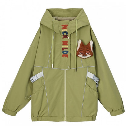 Zootopia Nick and Judy Green/Blue Hooded Jacket