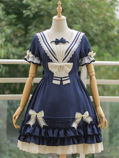 Plus Size Friendly Sailor Collar Sweet Dress